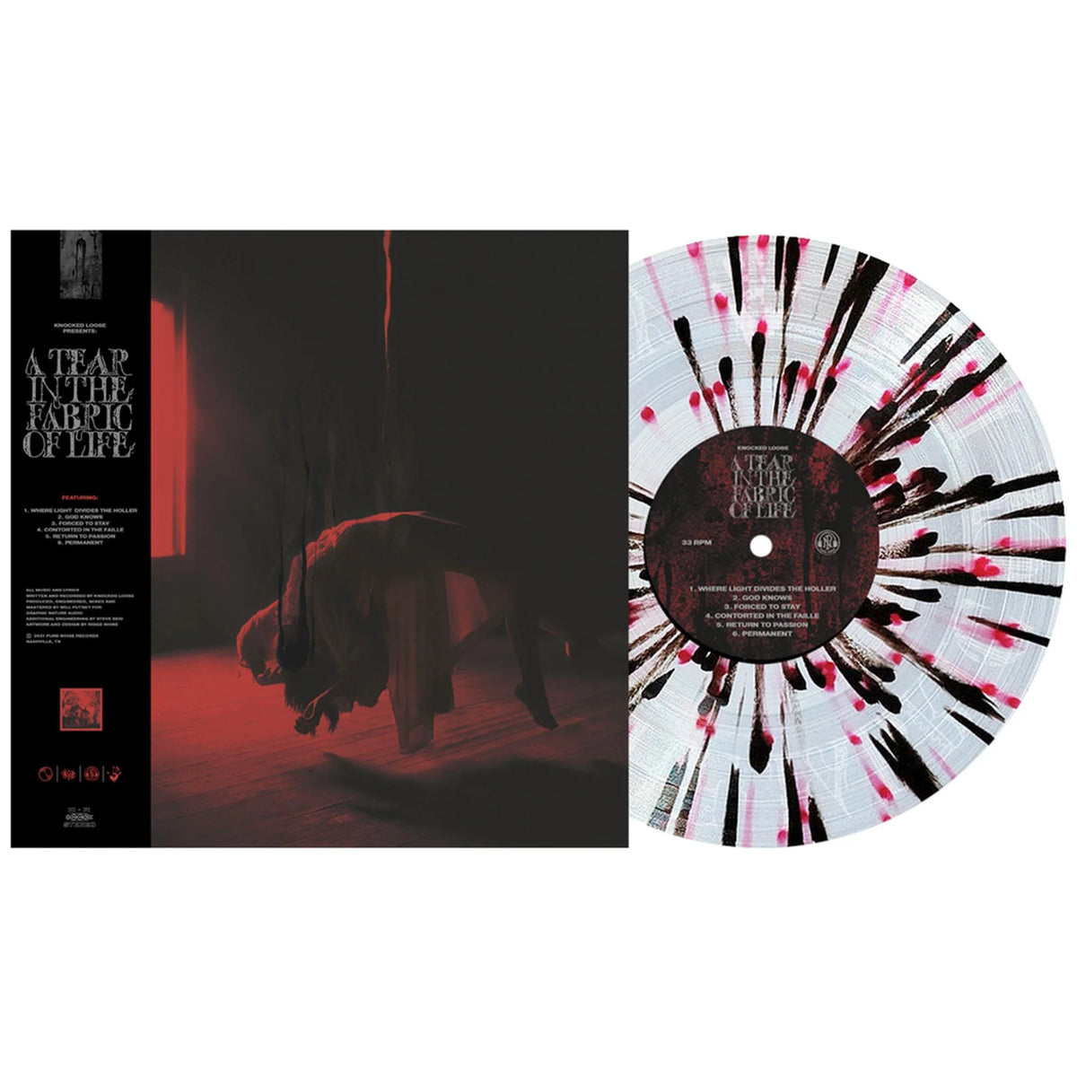 Knocked Loose - A Tear In The Fabric Of Life (Clear w/ Red & Black Splatter Vinyl)