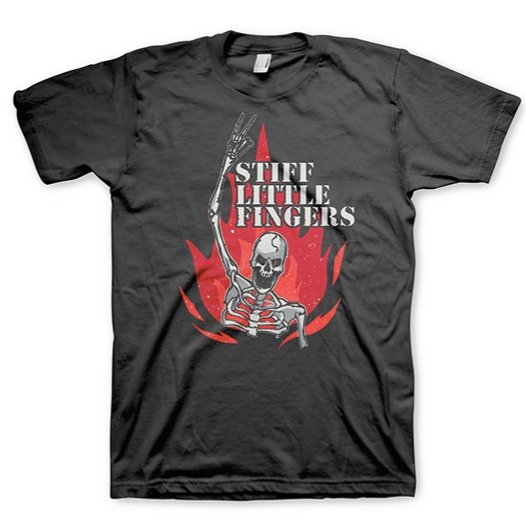 Stiff Little Fingers Skeleton Flame Tee - Gimme Radio